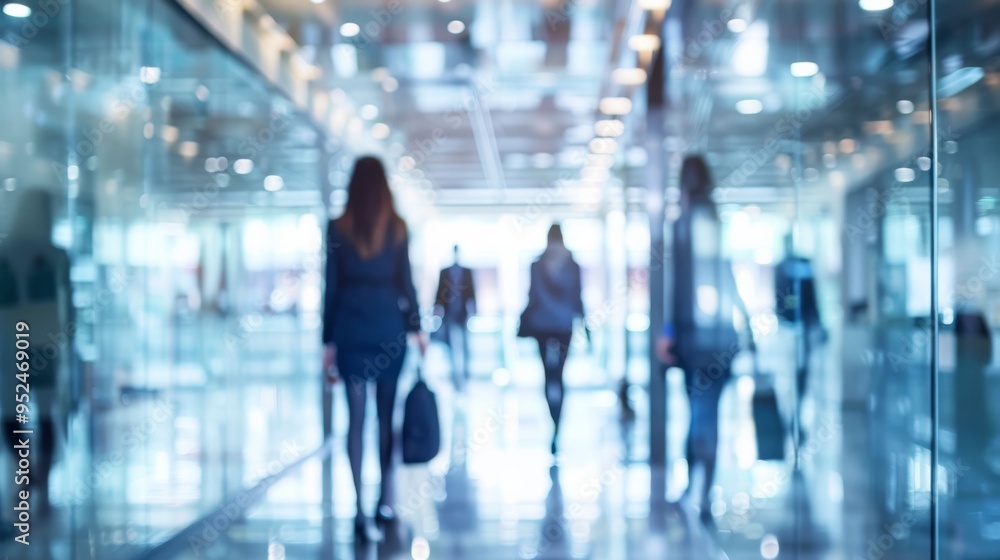 Blurred background. Professionals Engaged in Dynamic Interaction Within a Modern Office Environment Setting Blurred background. Professionals Engaged in Dynamic Interaction Within a Modern Office Environment Setting