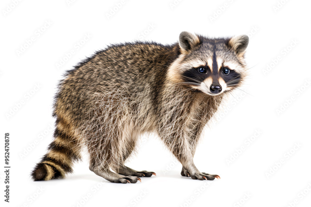 a raccoon standing on a white surface a raccoon standing on a white surface