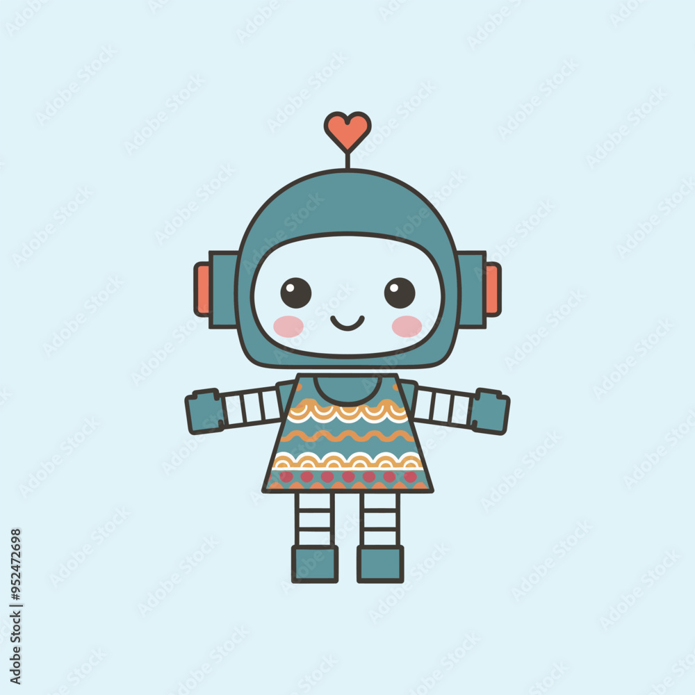 Minimal Cute Girl robot logo, Robot Vector, Robot Illustration, Girl Robot Vector, AI Minimal Cute Girl robot logo, Robot Vector, Robot Illustration, Girl Robot Vector, AI
