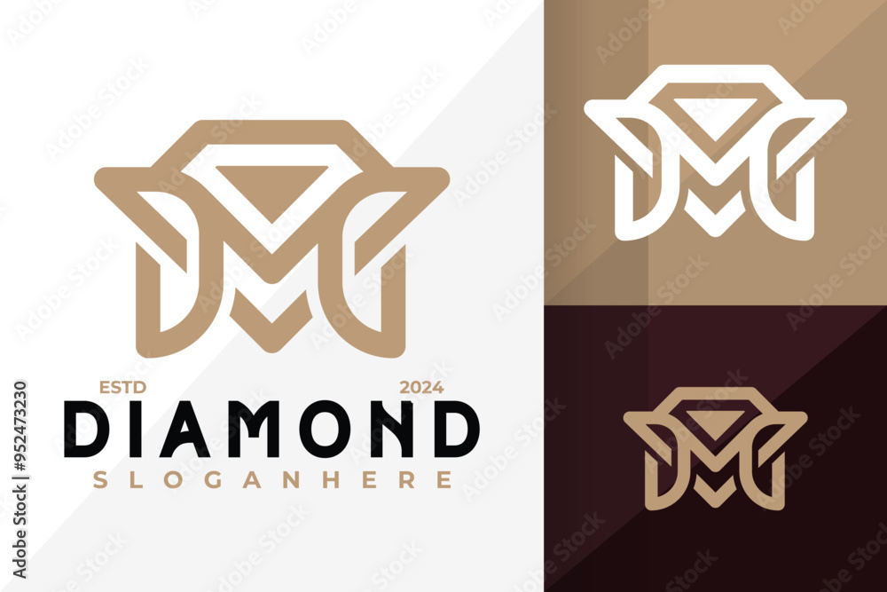 Letter M Diamond Logo Icon Vector Design. Creative simple logos designs illustration Letter M Diamond Logo Icon Vector Design. Creative simple logos designs illustration
