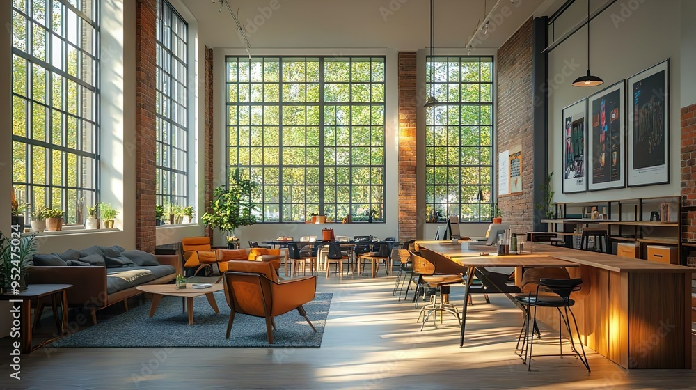 Cozy Campus Common Area with Comfortable Couches and Bold Colorful Wall Art Cozy Campus Common Area with Comfortable Couches and Bold Colorful Wall Art