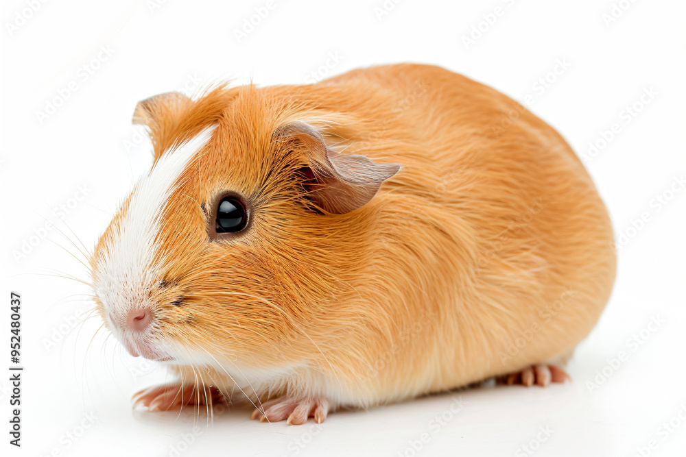 a guinea is sitting on a white surface a guinea is sitting on a white surface