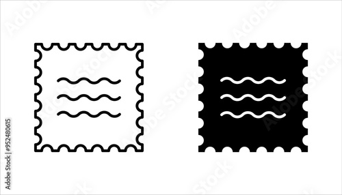 Postage stamps linear icon set. Collecting rare postmarks hobby, vector illustration on white background