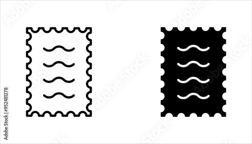 Postage stamps linear icon set. Collecting rare postmarks hobby, vector illustration on white background