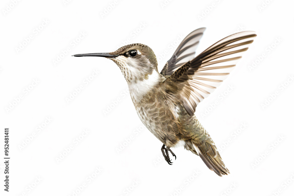 Fototapeta premium a hummingbird flying in the air with its wings spread