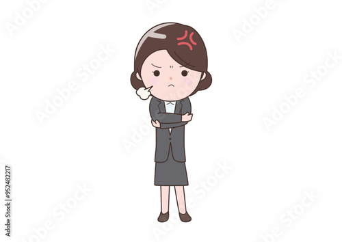 腕を組んで怒っているビジネスウーマン