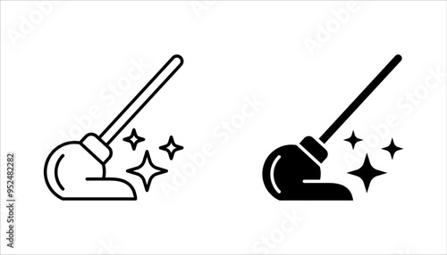 mop icon set. Floor mop icons. Cleaning symbol vector illustration on white background