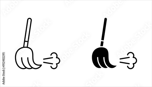 mop icon set. Floor mop icons. Cleaning symbol vector illustration on white background