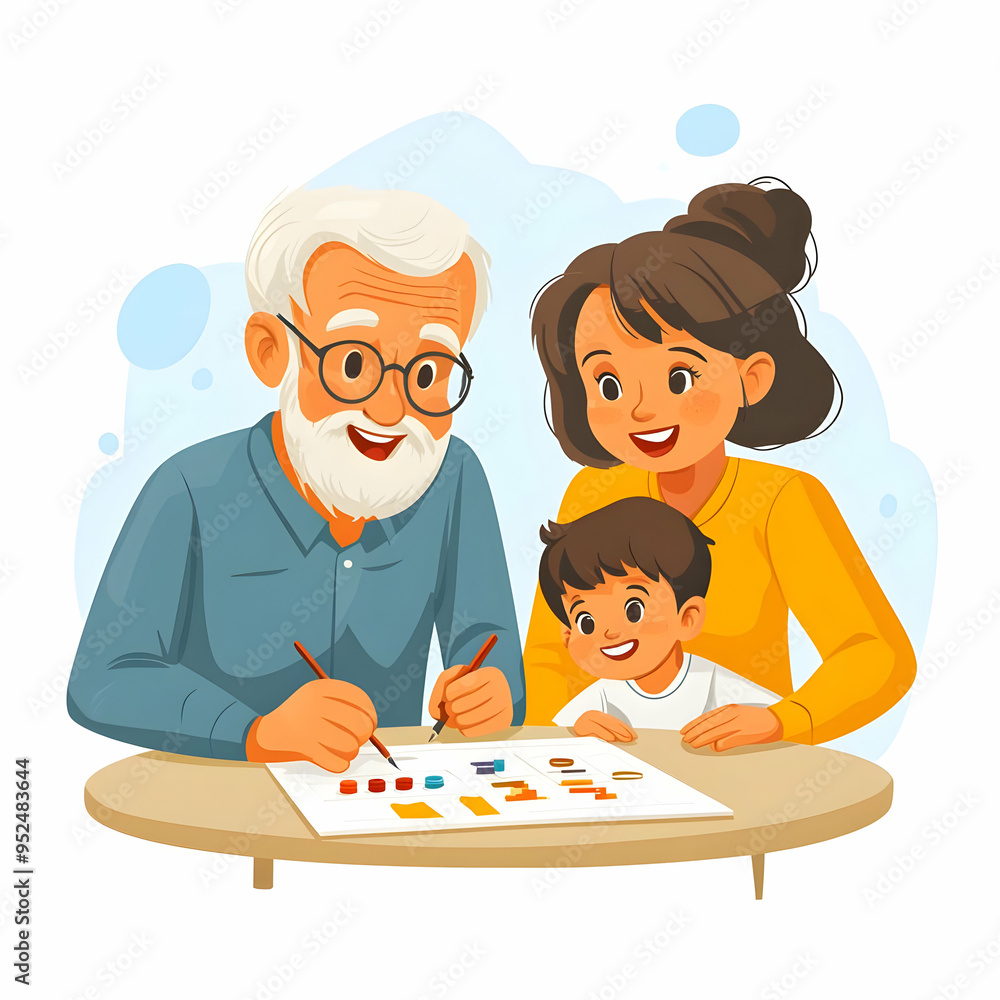 Glossy Background with Grandparents and Grandchildren at a Park concept as A glossy background image capturing the silhouettes of grandparents and grandchildren enjoying a day at the park. The scene i Glossy Background with Grandparents and Grandchildren at a Park concept as A glossy background image capturing the silhouettes of grandparents and grandchildren enjoying a day at the park. The scene i