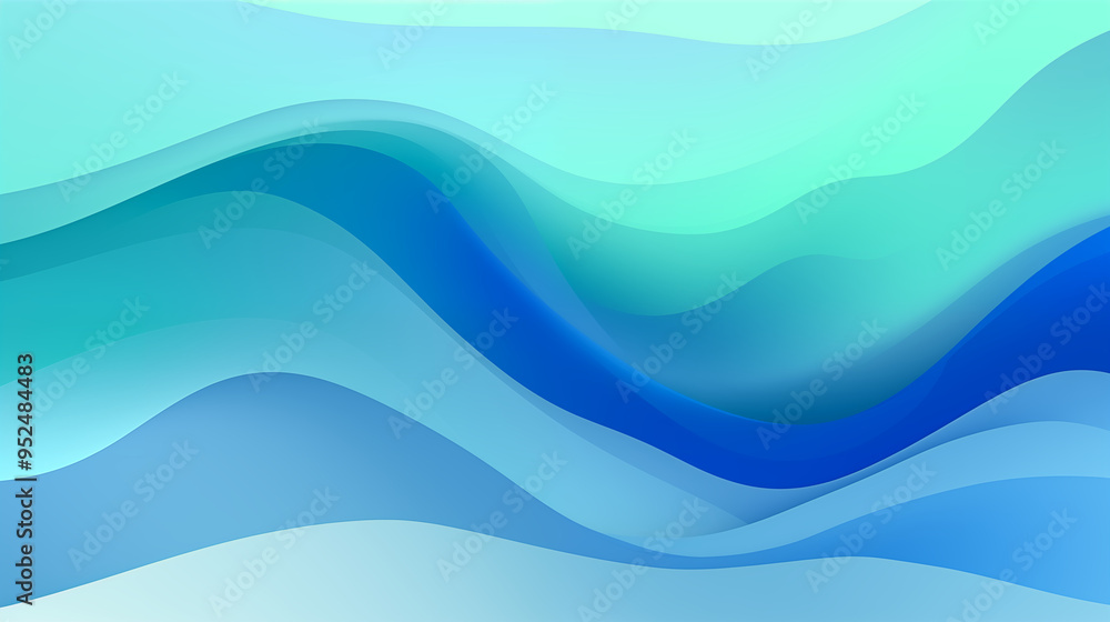 Layered Blue and Aqua Gradient Waves Creating Depth and Motion Layered Blue and Aqua Gradient Waves Creating Depth and Motion