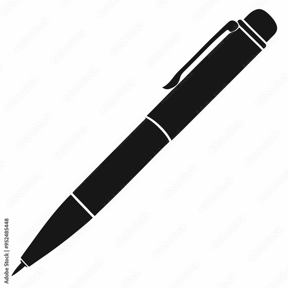 Ballpoint pen Black silhouette Ballpoint pen Black silhouette