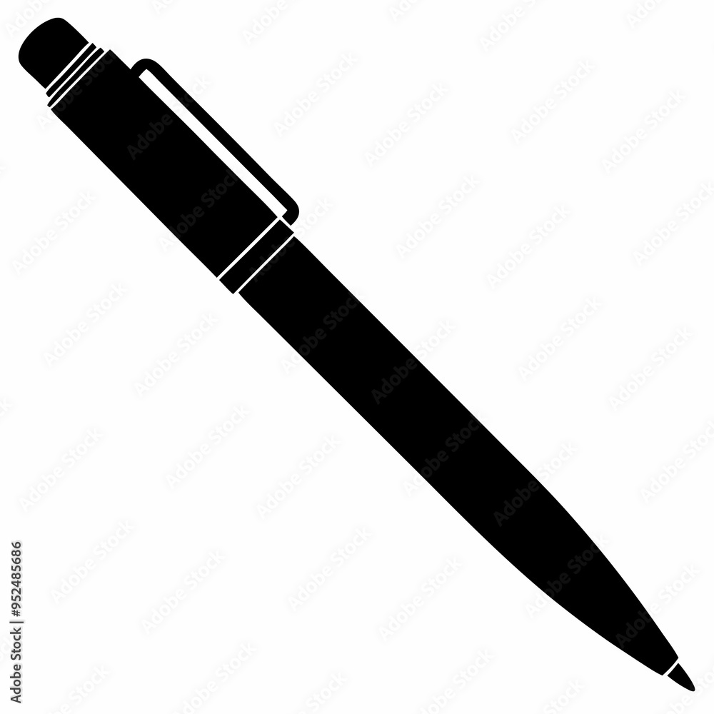 Ballpoint pen Black silhouette Ballpoint pen Black silhouette