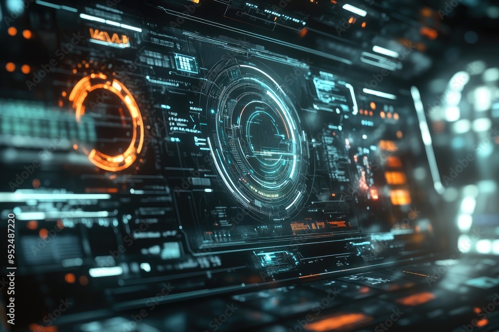 Futuristic user interface design with glowing elements, perfect for tech and innovation themes. Futuristic user interface design with glowing elements, perfect for tech and innovation themes.