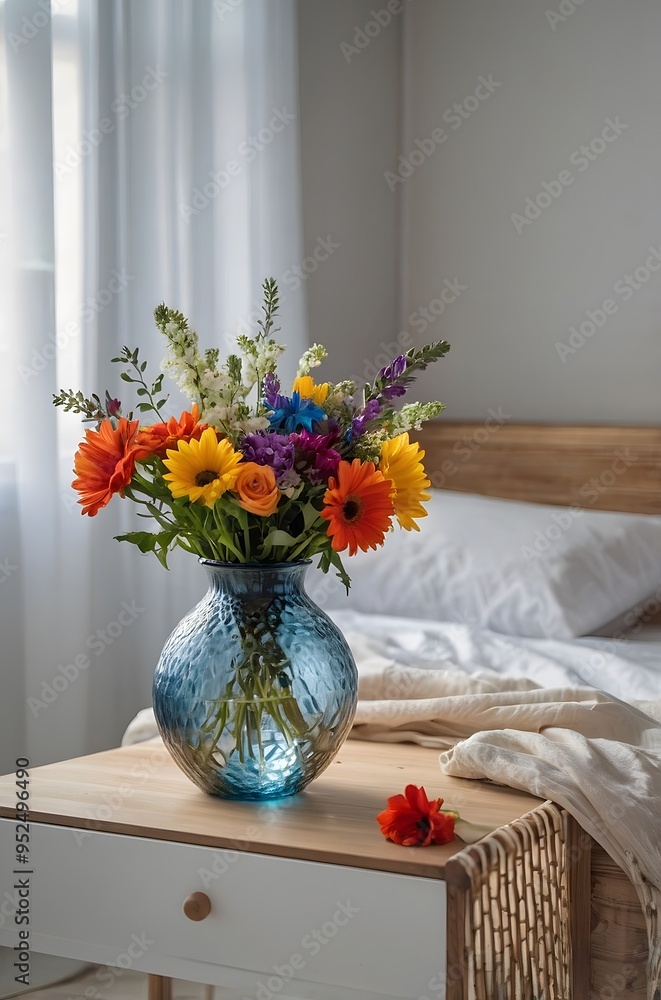 custom made wallpaper toronto digitalA vase with colorful flowers on the table
