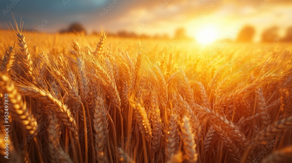 golden wheat field at sunset bathed in warm ethereal light silhouettes of wheat stalks sway gently in the breeze creating a mesmerizing pattern against the vibrant sky golden wheat field at sunset bathed in warm ethereal light silhouettes of wheat stalks sway gently in the breeze creating a mesmerizing pattern against the vibrant sky