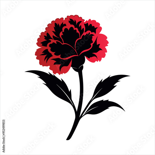 Flower Rose China rose Silhouette Colorful Vector Illustration
