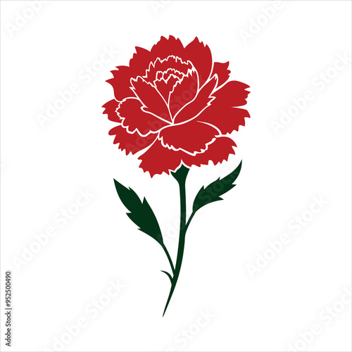 Flower Rose China rose Silhouette Colorful Vector Illustration