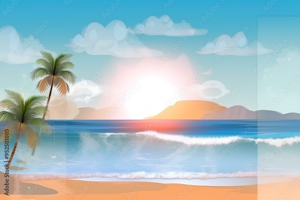 Fototapeta premium beach with palm trees