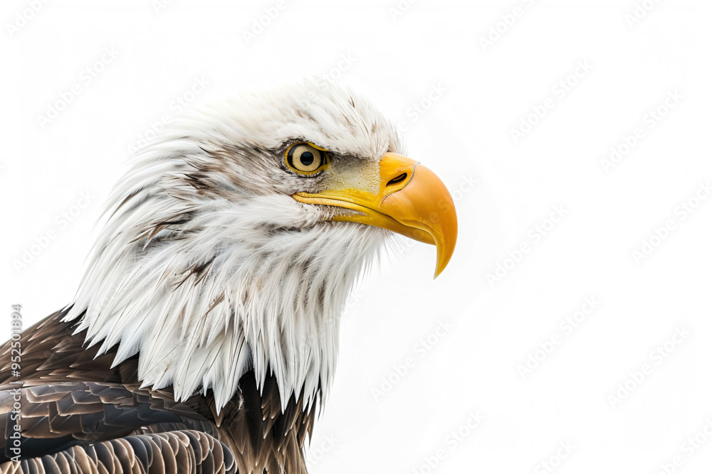 a close up of a bald eagle with a white background a close up of a bald eagle with a white background
