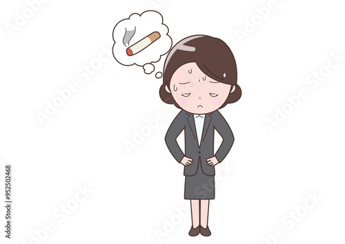 禁煙に苦しむビジネスウーマン