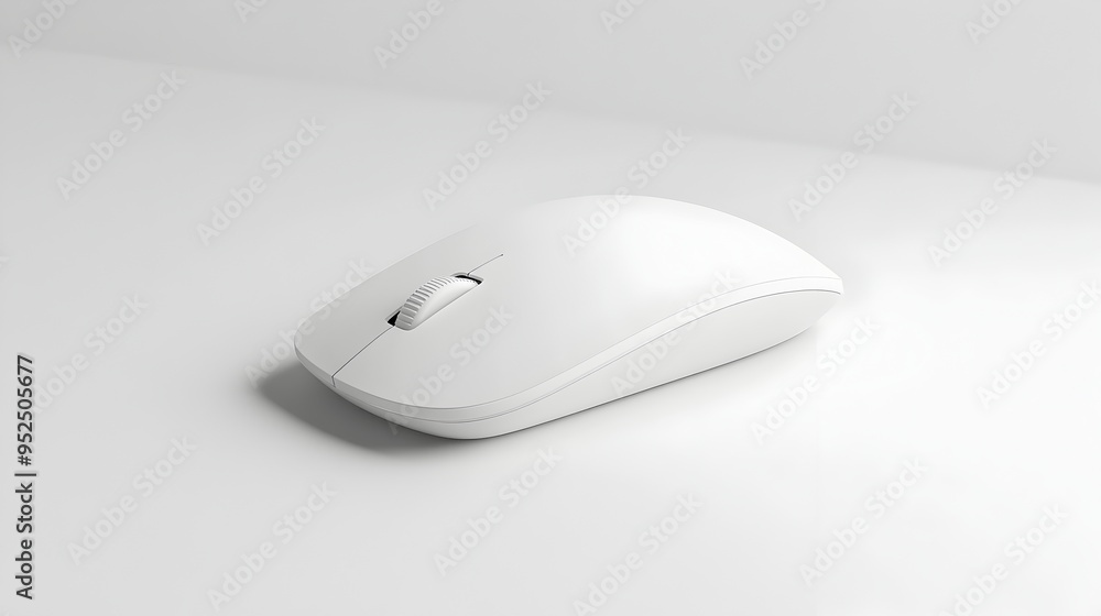 Sleek Wireless Mouse on Pristine White Background Sleek Wireless Mouse on Pristine White Background