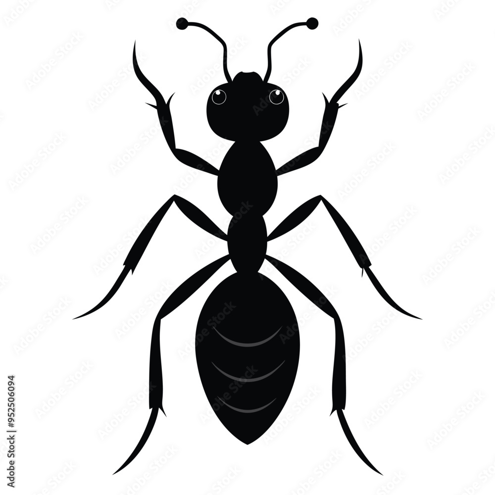 black ant silhouette style with white background black ant silhouette style with white background