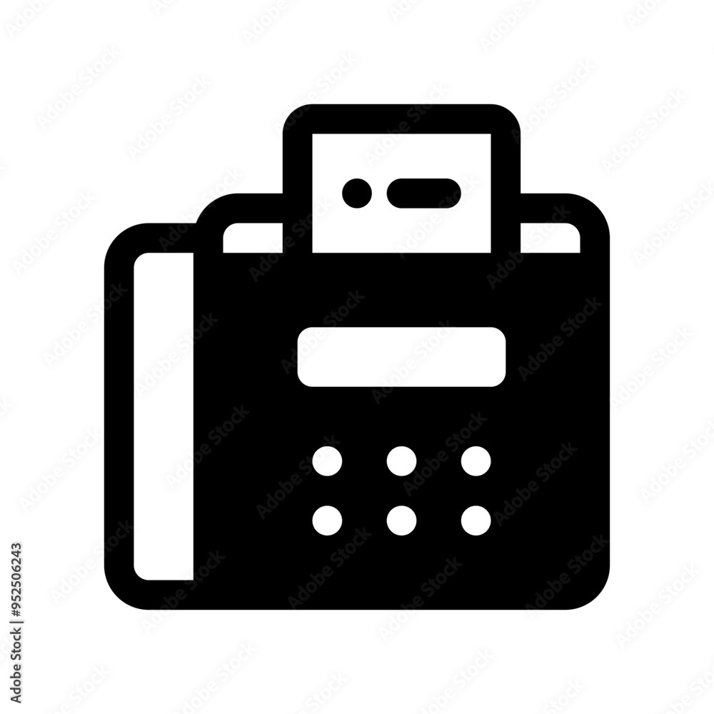 Fax Machine Glyph Icon. Single icon, glyph vector icon Fax Machine Glyph Icon. Single icon, glyph vector icon