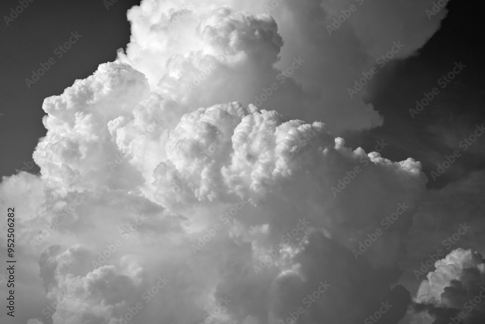 Monochrome / black & white picture of huge clouds in monsoon season in India. Monochrome / black & white picture of huge clouds in monsoon season in India.