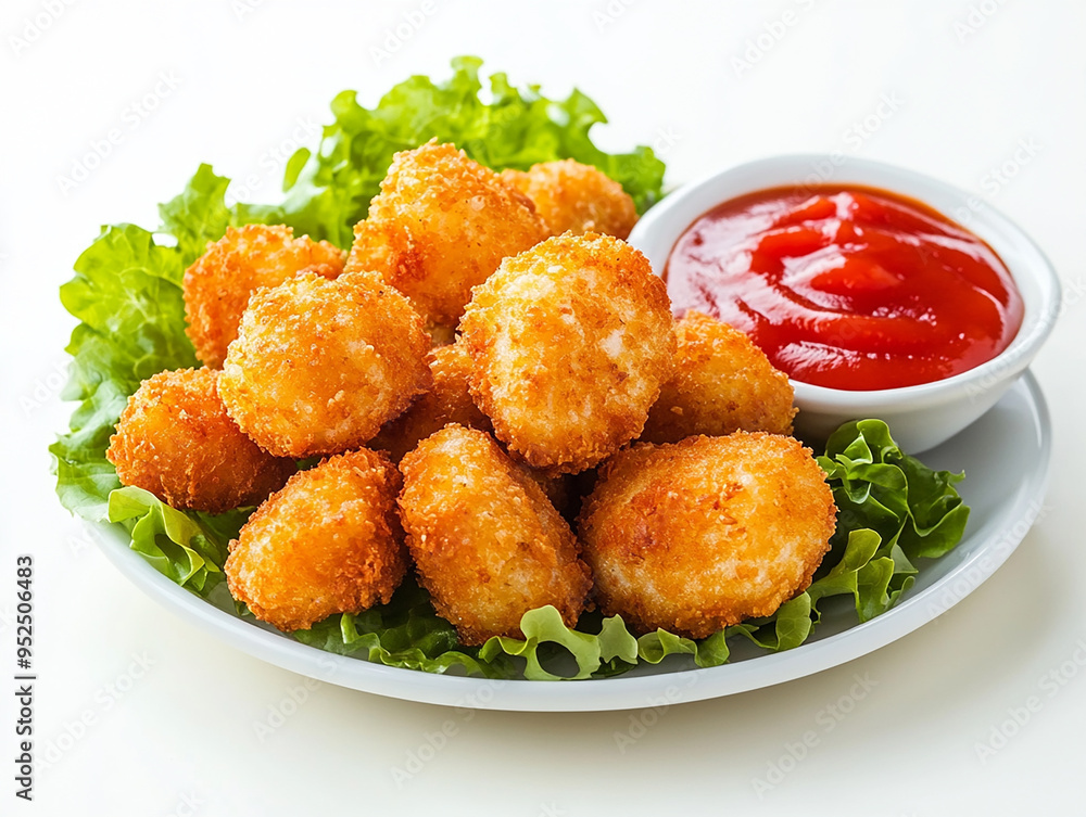 Chicken Nuggets with Tomato Sauce and Lettuce Chicken Nuggets with Tomato Sauce and Lettuce