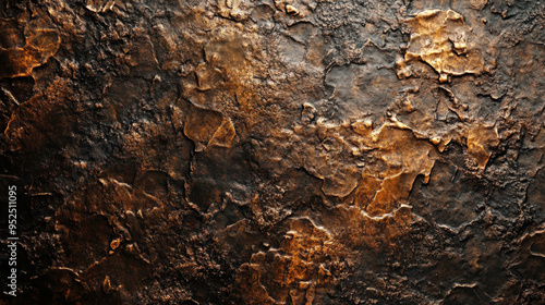 Wallpaper Mural wallpaper featuring the distinctive hammered texture of bronze, with its dark patina and unique surface variations, offering a rich, luxurious appearance Torontodigital.ca