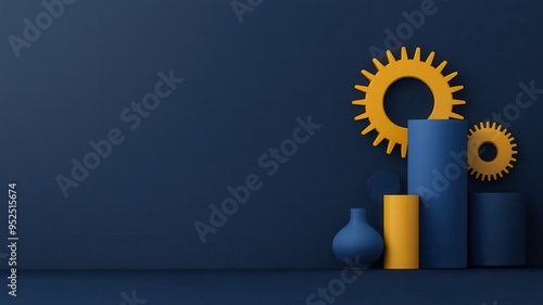 Digital product lifecycle management, software integration, 3D illustration