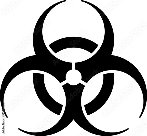 Black and white toxic icon symbol, a universal sign for toxic and hazardous materials