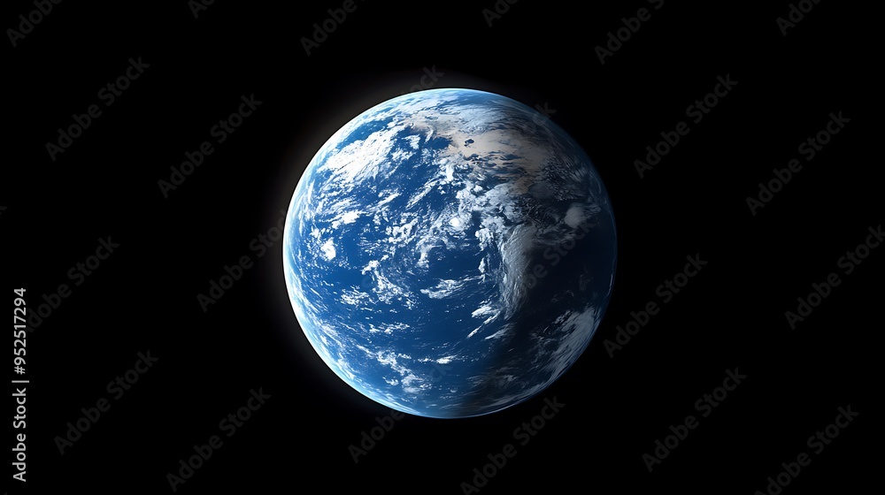 Earth from Space: Detailed Clouds, Vivid Blue Oceans, Thin Atmosphere, Black Space Background Earth from Space: Detailed Clouds, Vivid Blue Oceans, Thin Atmosphere, Black Space Background