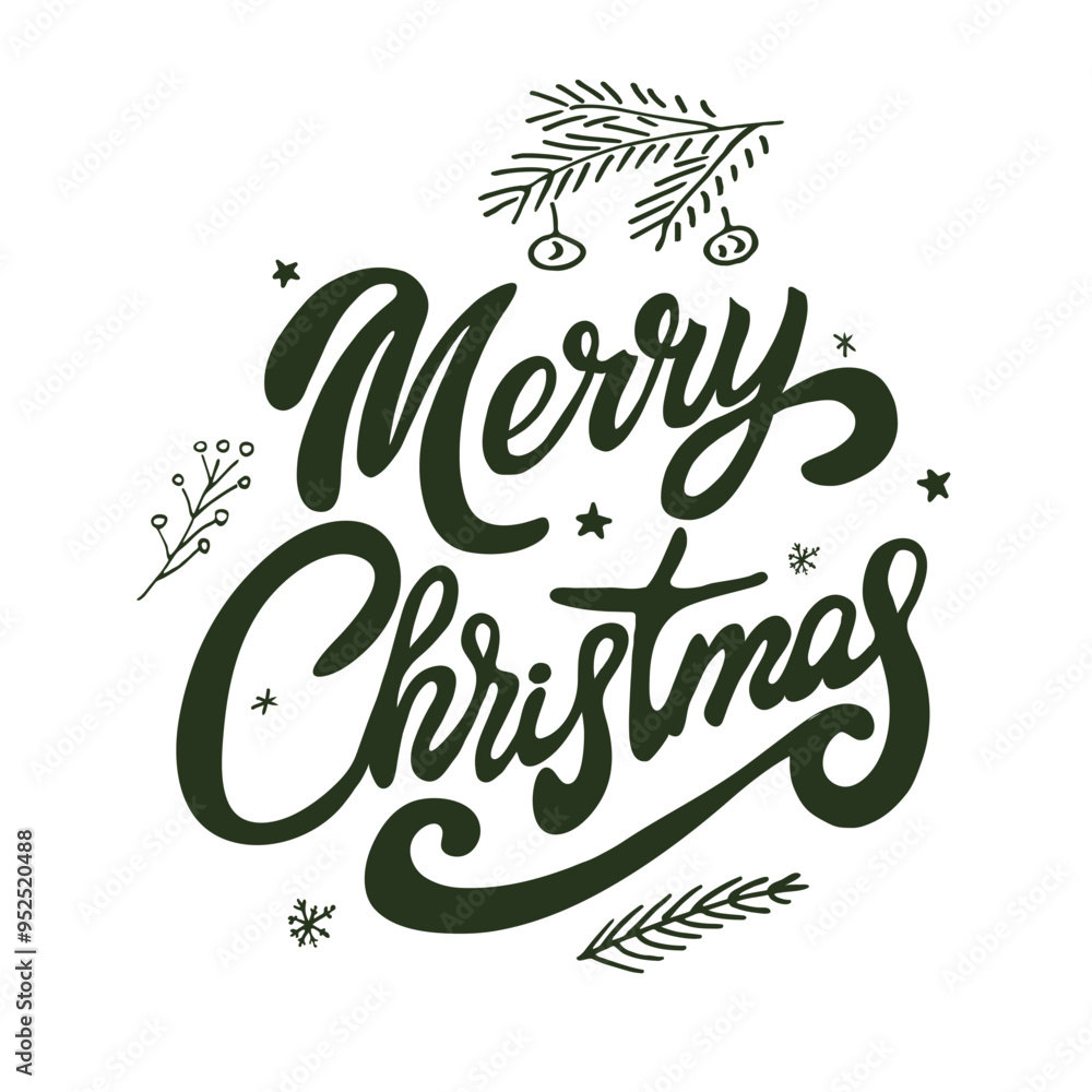 Merry Christmas lettering. Greeting card. Vector illustration. Merry Christmas lettering. Greeting card. Vector illustration.