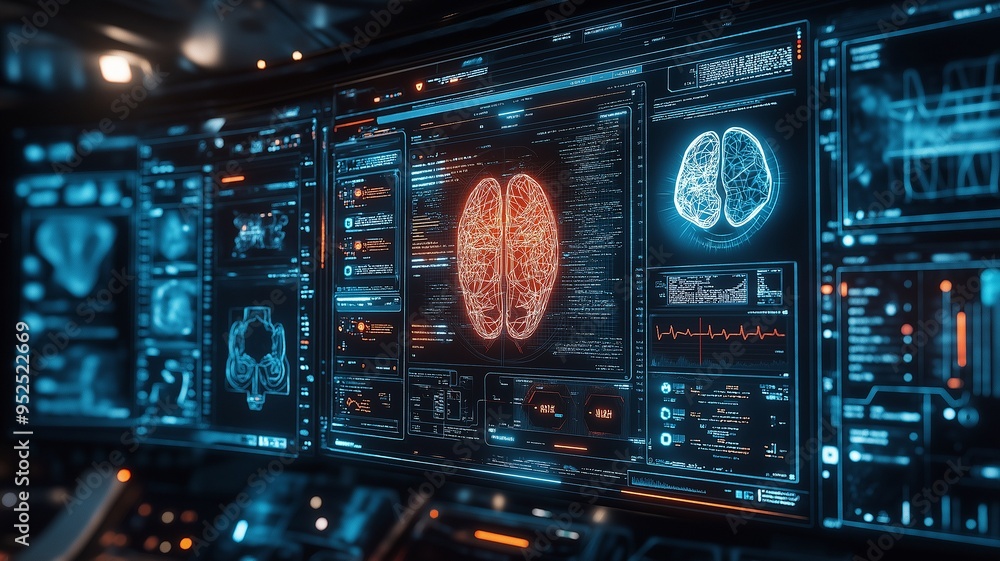 future informationgraphics and technological components in an abstract blue medical user interface future informationgraphics and technological components in an abstract blue medical user interface