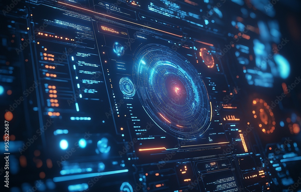 future informationgraphics and technological components in an abstract blue medical user interface future informationgraphics and technological components in an abstract blue medical user interface