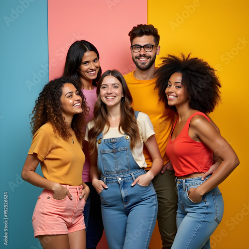a group of young people standing next to each other