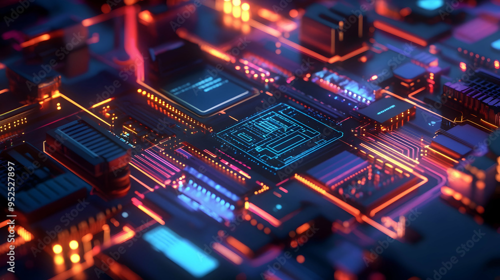 3D ai circuit in futuristic concept suitable for future technology artwork , Responsive web banner 3D ai circuit in futuristic concept suitable for future technology artwork , Responsive web banner