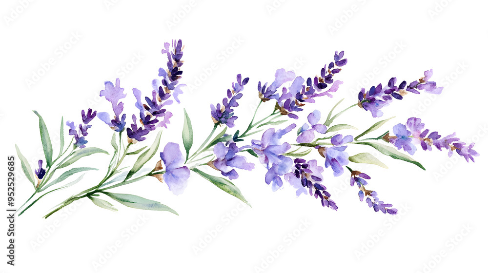 Watercolor Lavender Flowers Botanical Illustration Watercolor Lavender Flowers Botanical Illustration