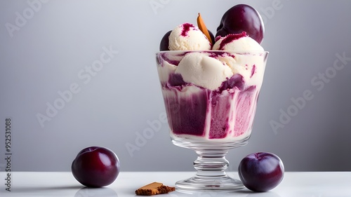 set of plum ice cream