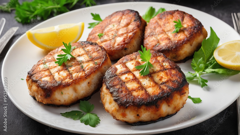 grilled fish patty grilled fish patty