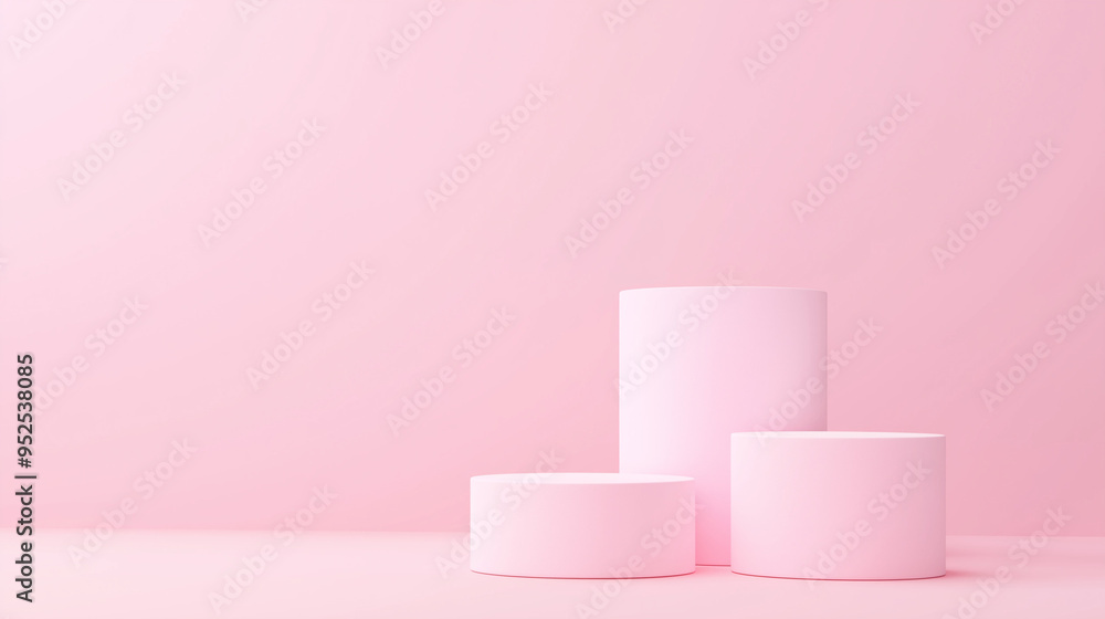 3d rendering of minimal scene of blank podium with Valentine's Day theme. Display stand for product presentation mock up. Cylinder stage in sweet lovely pink color with simple design. 3d rendering of minimal scene of blank podium with Valentine's Day theme. Display stand for product presentation mock up. Cylinder stage in sweet lovely pink color with simple design.