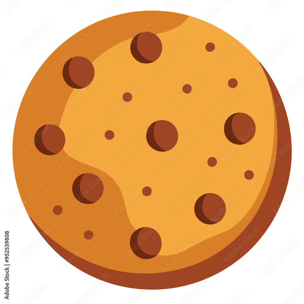 Delicious Cookie with chocolate chips Vector Illustration Delicious Cookie with chocolate chips Vector Illustration
