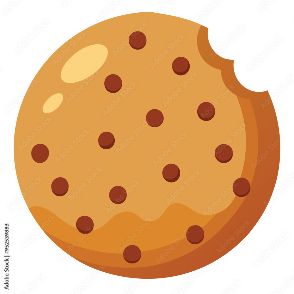 Delicious Cookie with chocolate chips Vector Illustration Delicious Cookie with chocolate chips Vector Illustration
