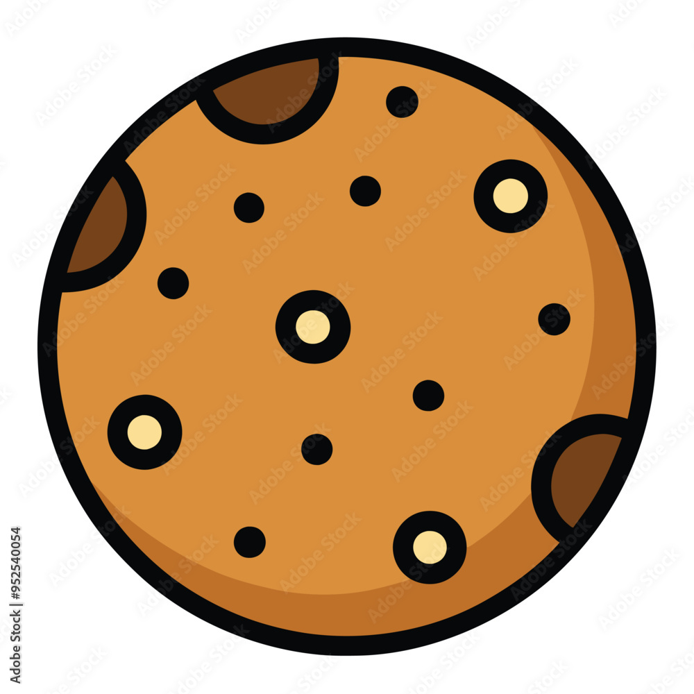 Delicious Cookie with chocolate chips Vector Illustration Delicious Cookie with chocolate chips Vector Illustration