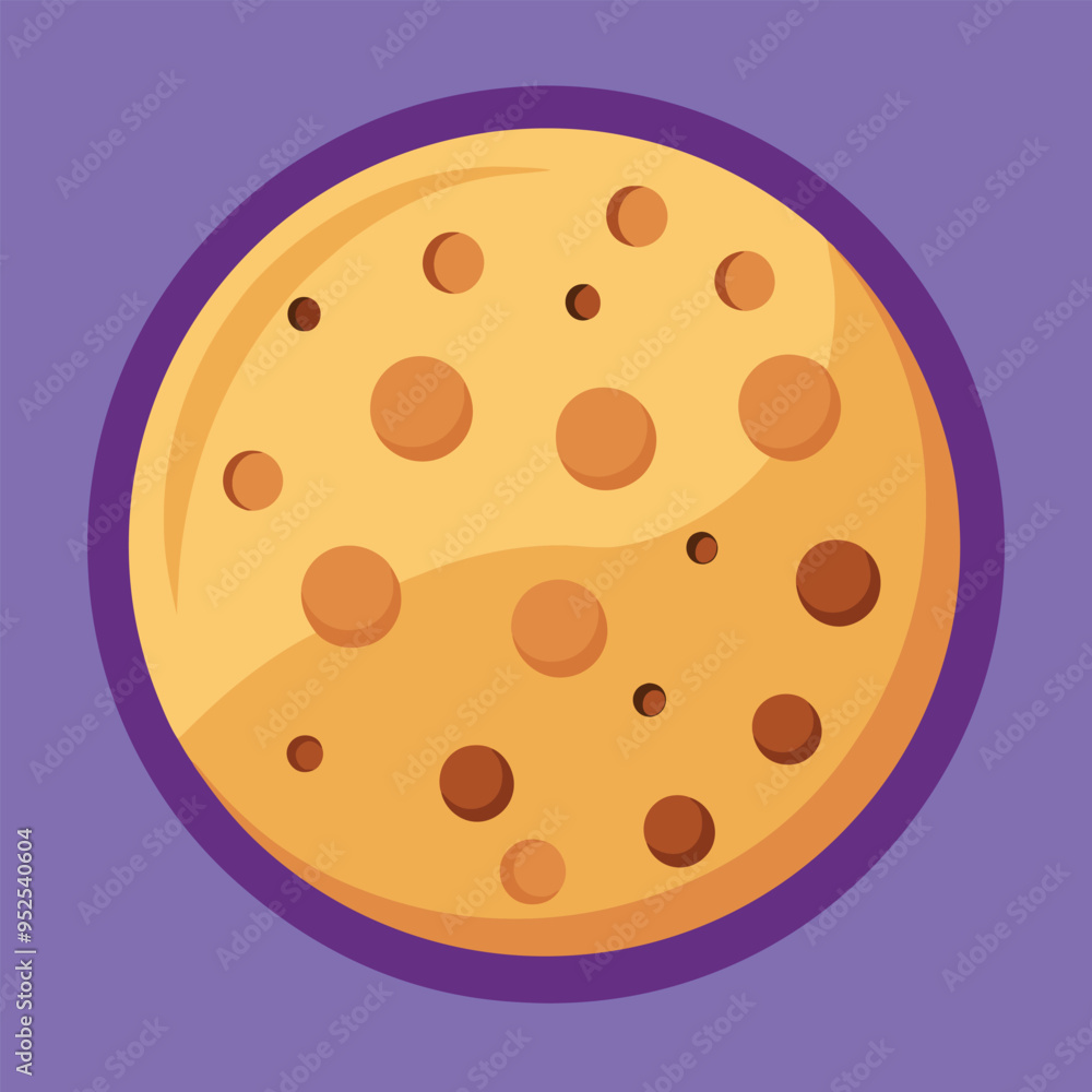 Delicious Cookie with chocolate chips Vector Illustration Delicious Cookie with chocolate chips Vector Illustration