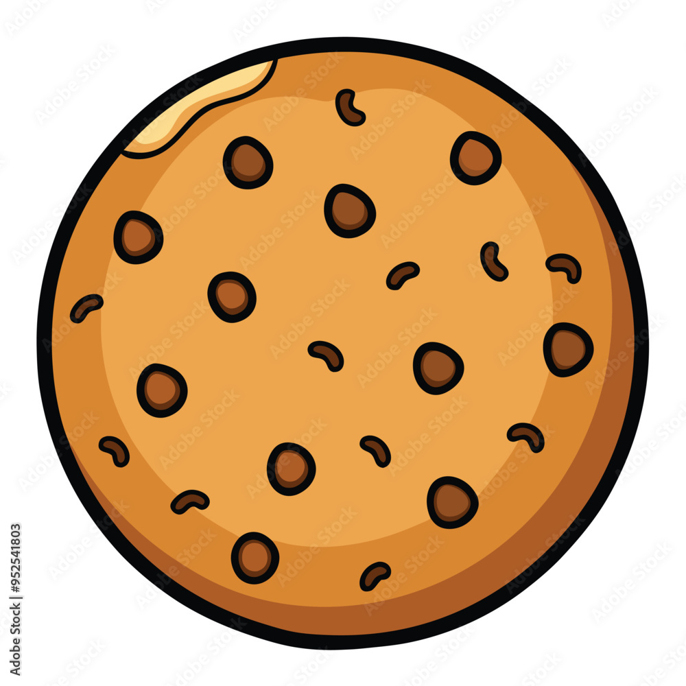 Delicious Cookie with chocolate chips Vector Illustration Delicious Cookie with chocolate chips Vector Illustration