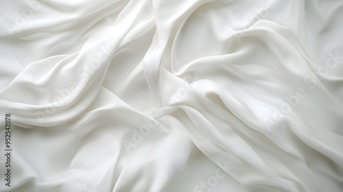 Luxurious White Bedding Sheets Captured in Minimalist Studio Photography