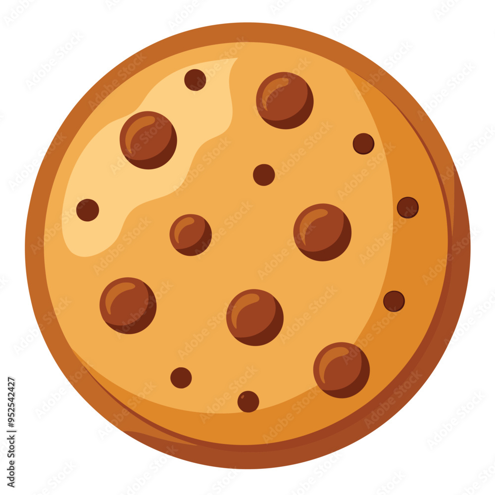 Delicious Cookie with chocolate chips Vector Illustration Delicious Cookie with chocolate chips Vector Illustration