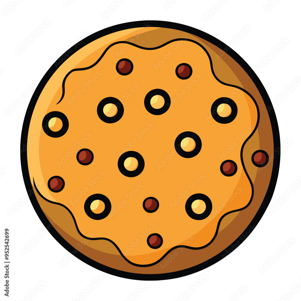 Delicious Cookie with chocolate chips Vector Illustration Delicious Cookie with chocolate chips Vector Illustration